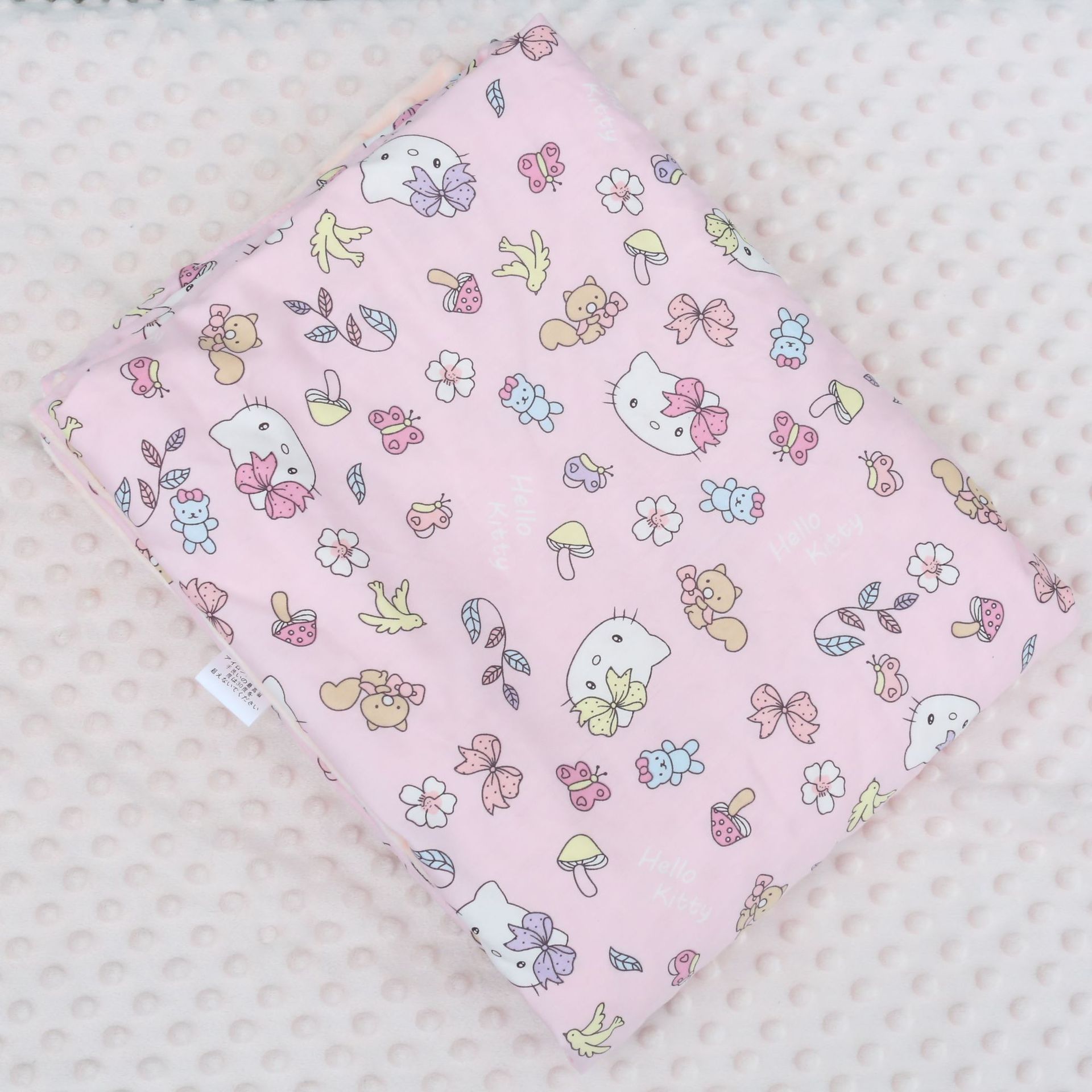 Algodón para niños Four Seasons Beanie manta de felpa calmante ropa de abrigo Beanie manta de primavera y otoño de doble capa cubierta de bebé edredón de felpa corta