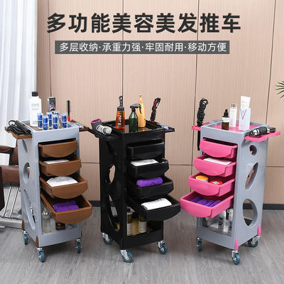 新款美发工具车推车美容美发发廊杠车烫染置物架多层抽屉收纳车
