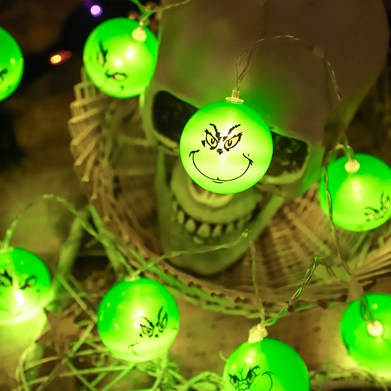 2024 transfronterizo nuevo Grinch Grinch Halloween ambiente interior cadena de luces LED de decoración de vacaciones