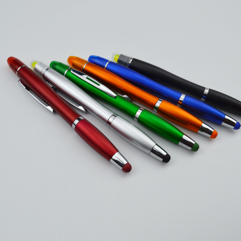 Papelería bolígrafo fluorescente sólido táctil publicidad pluma multiusos Promoción de regalo pluma capacitiva giro pluma fábrica al por mayor