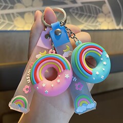 創意的な漫画のドーナツのキーホルダーの美しい小さい贈り物の自動車の鍵のかばんのペンダントの地は贈り物のお土産を押します。