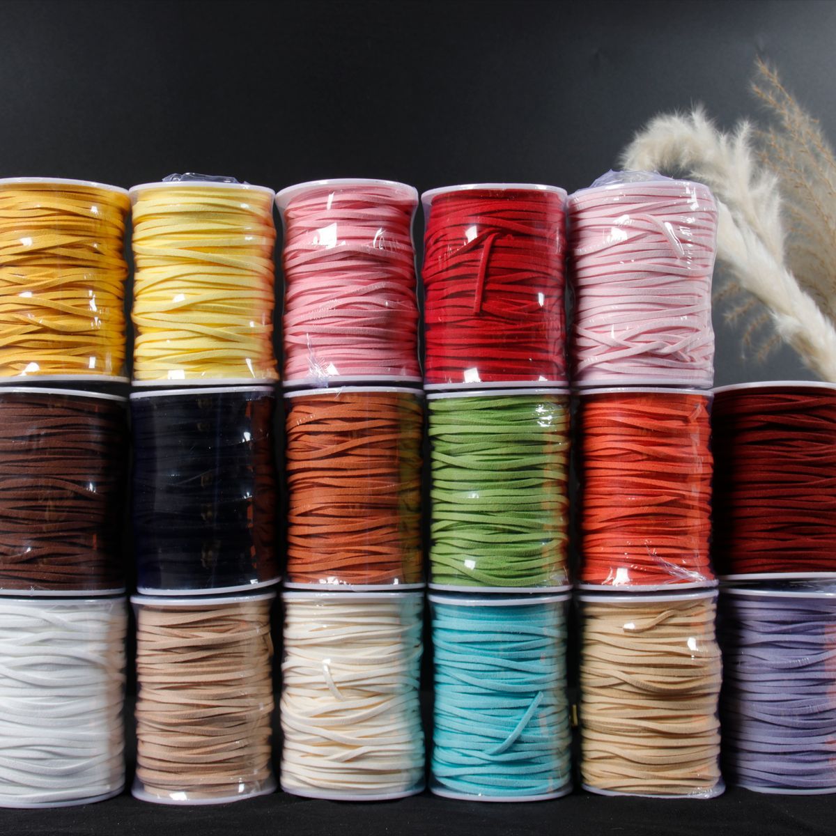 Cuerda de piel de ciervo de doble cara, tejida a mano, material para bricolaje, correa de cuero, cuerda para flores, caja de regalo, decoración de pasteles, ramo, cinta