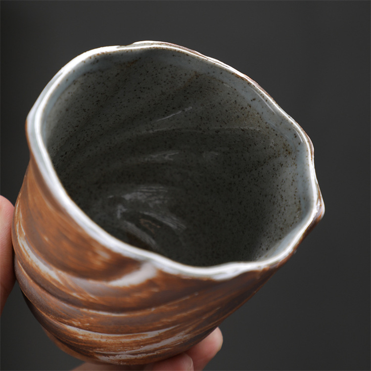 Vintage Ceramic Coffee Cup Kiln-fired Rustic Pottery Mug_voghion.com
