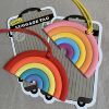 Cartoon three dimensional rainbow luggage tag, protective silica gel suitcase