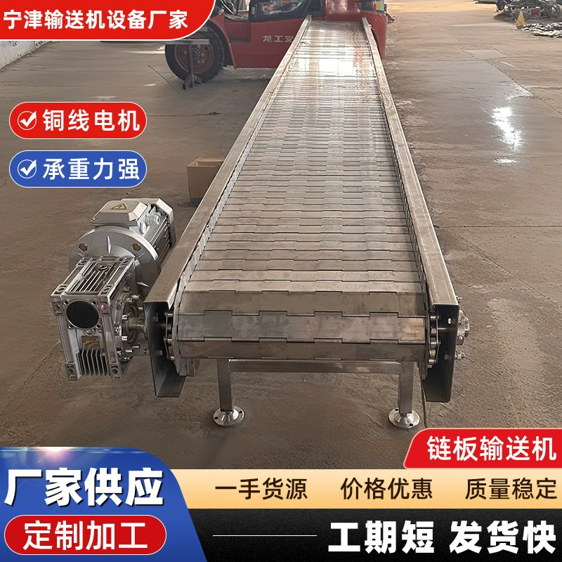 Конвейер из цепной пластины из нержавеющей стали промышленный поворотный станок плоская верхняя цепь конвейер 304 чайная цепь подъемник