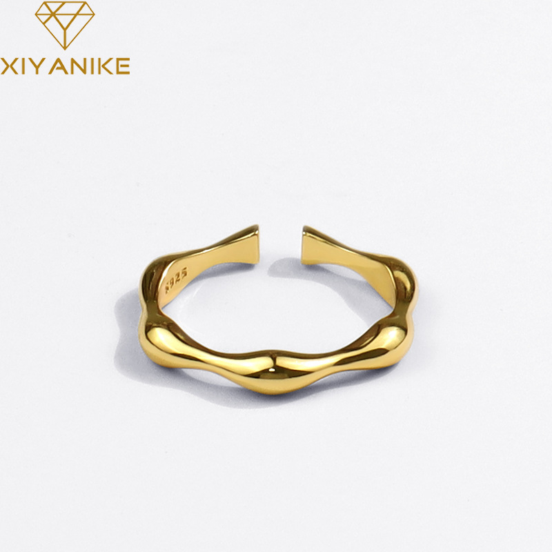 2021 new geometric irregular ring fashion Korean open ringpicture3