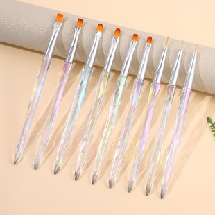 Gradient Aurora Ice Rod Nail Pen suit Pull Line suit Nail Art Round Head Phototherapy Pen Flat Head Phototherapy Pen