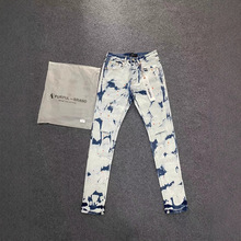 高街牛仔裤黑色修身跨境外贸P牌新款弹力小脚男装杂款TEMU裤