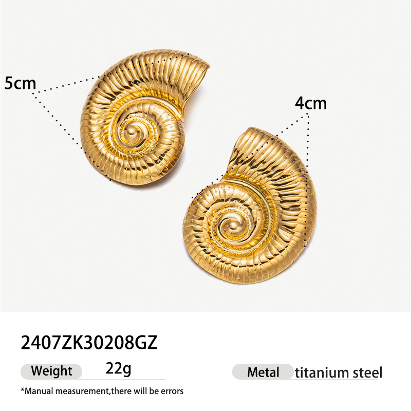 Tena Europa y América Alta retención de color 18k oro concha de acero inoxidable concha de estrella de mar collar de cuerda gruesa ins joyería de explosión transfronteriza image 12