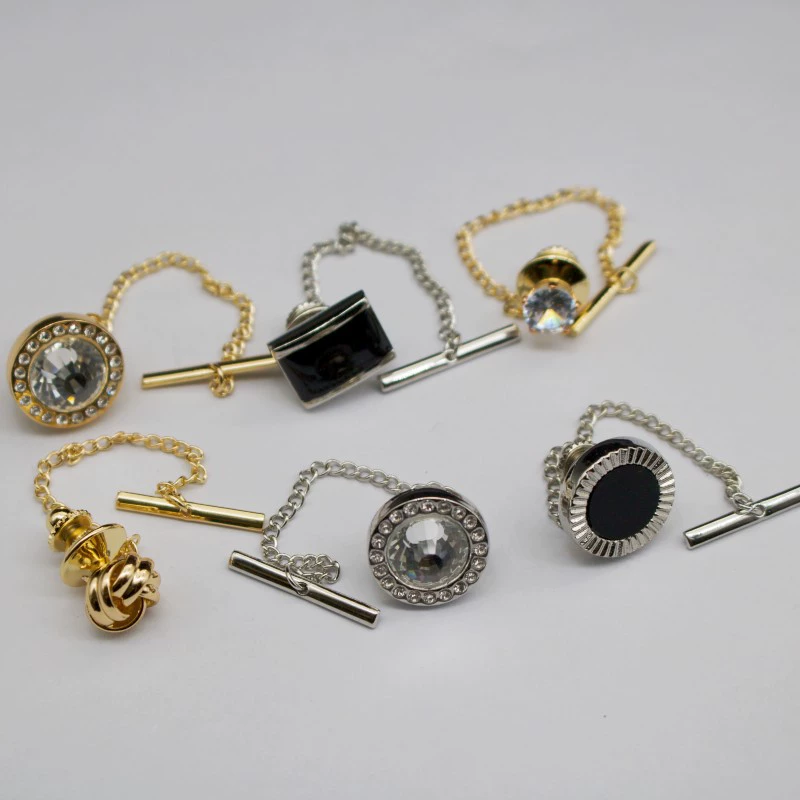 Зажим для галстука в британском стиле, фурнитура для галстука, брошь со стразами, зажим для шали, цепочка с кисточками, булавка для костюма, нагрудный значок