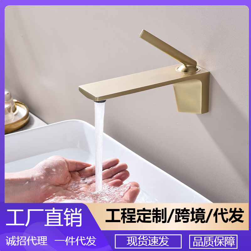 Single cold and hot concealed basin faucet wash basin embedded all copper wall type toilet faucet AM2405