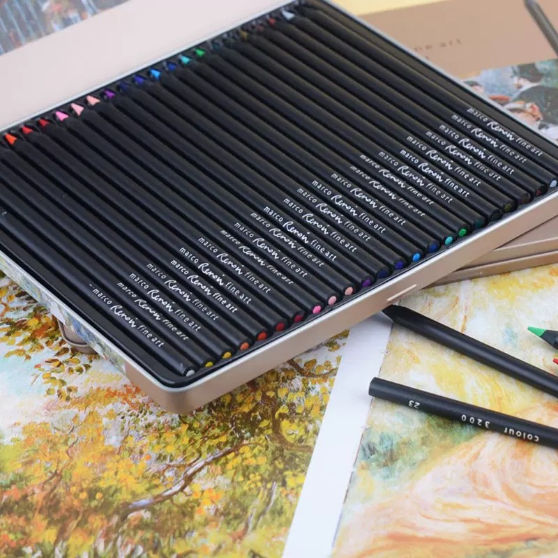 Marco renoa negro madera aceitoso color plomo 3200 profesional pintado a mano marca principiante arte suministros 24 colores 36 colores