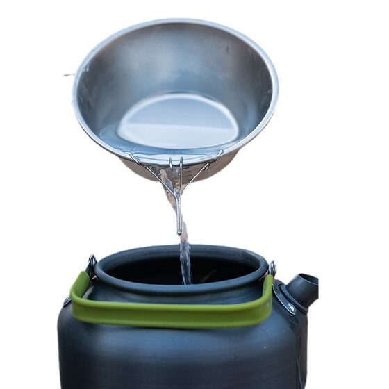 Outdoor water cup flow guide rack kettle drain nozzle 304 stainless steel snow bowl water guide rack camping coffee flow guide nozzle