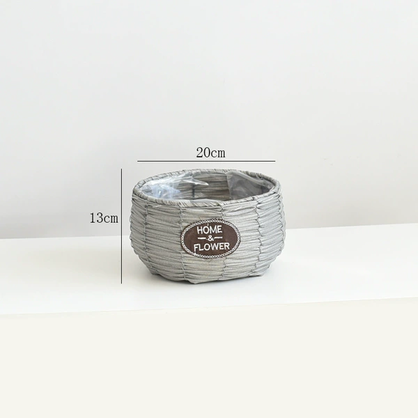 Imitation rattan gray round basin trumpet★