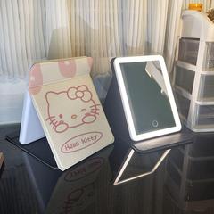 シナモンドッグ LED ライト付き化粧鏡折りたたみミラーポータブルフィルインミラーインスタイル女子寮化粧鏡