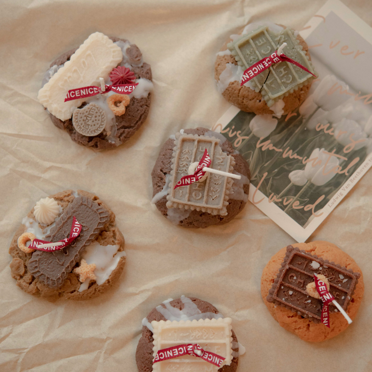 Galletas hechas a mano forma aromaterapia vela niños lindos amigo regalo decoración del hogar adornos