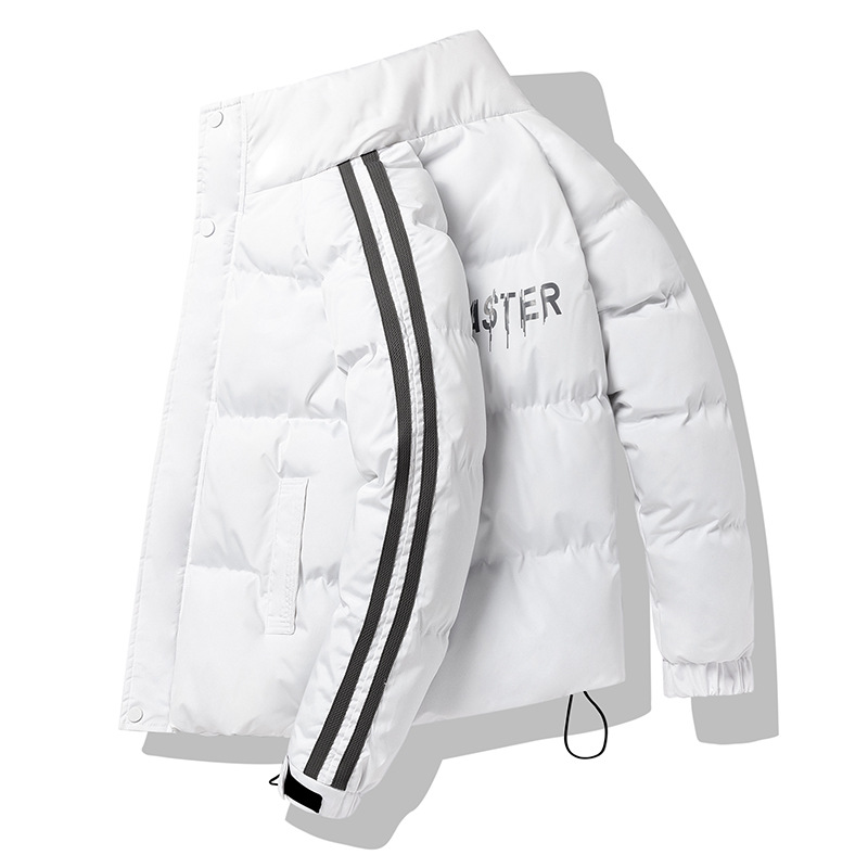Capa de algodón de invierno de estilo masculino y masculino de cuello vertical ropa de algodón transfronteriza tendencia suelta chaqueta de algodón de estilo de puerto gruesa abrigo cálido