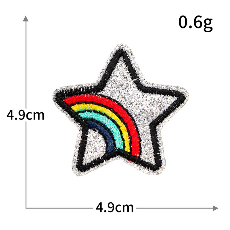 小型ミニ五芒星金銀糸コンピュータ刺繍スタンプ刺繍布ステッカー衣類アクセサリー衣類パッチステッカー|undefined