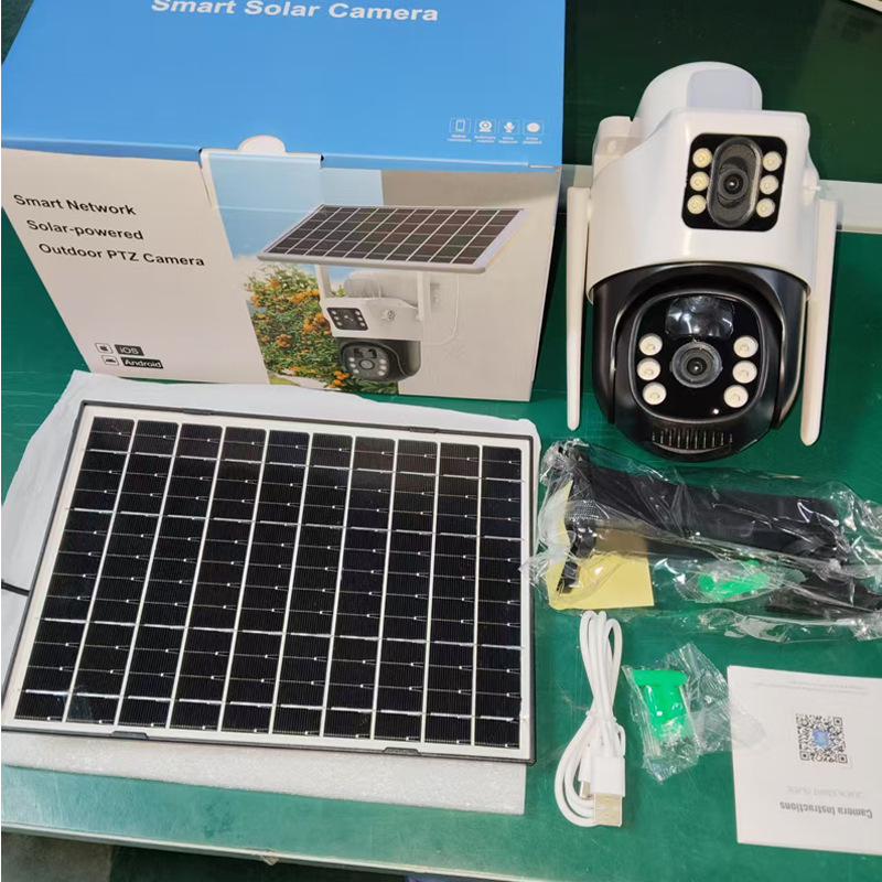ソーラーカメラ屋外監視屋外リモート携帯電話モニター 360 度ナイトビジョンフルカラーデュアルスクリーン