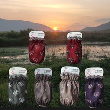 韩版双层时尚绣花黑纱蕾丝袖套秋冬成人防污短款可爱袖筒