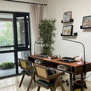 Manicure Solid Wood Walnut Table American Household Retro Table Single and Double Simple Vacuum Cleaner Table and Chair Set Economical
