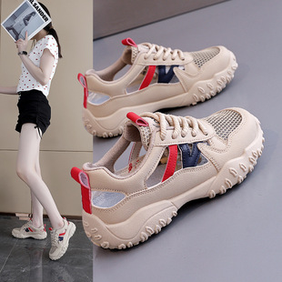 Popular Cut Out Dad Shoes for Women 2025 New Summer Mesh Sports Shoes Versatile Casual Shoes Running Shoes Kt-299
