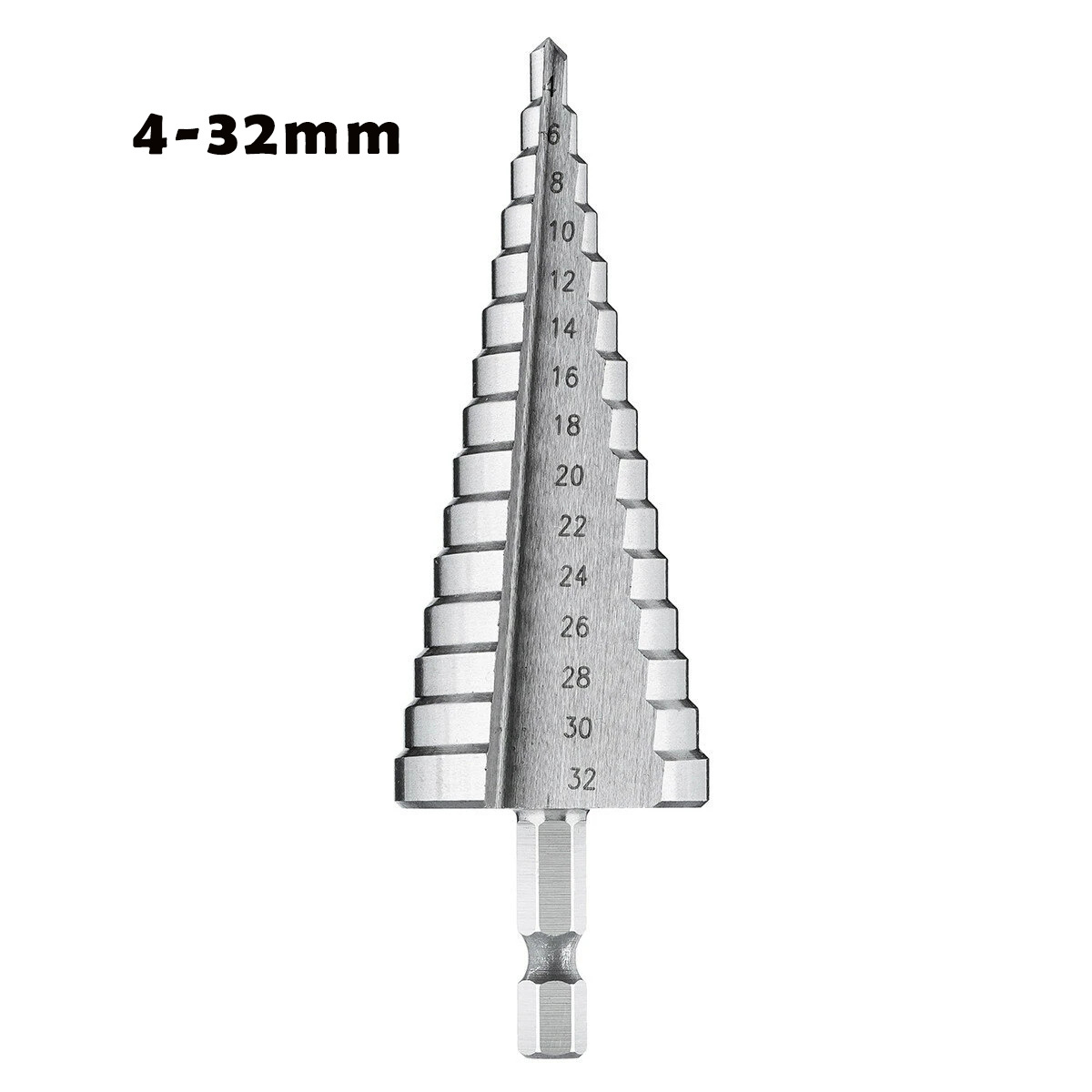 Plata color natural ranura recta mango hexagonal paso taladro broca de cuatro piezas traje pagoda traje de perforación