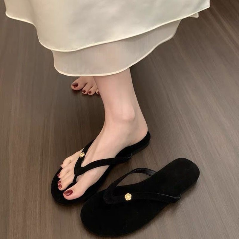 2026 verano nuevo estilo coreano zapatillas de tela fría zapatillas cómodas de suela suave zapatillas de mujer zapatillas de tela plana