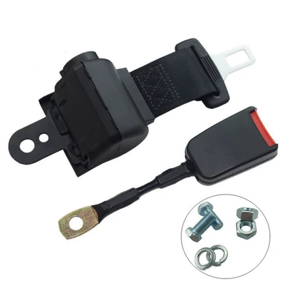 Golf cart safety belt: Car seat belt - semi-closed-retractor-20cm-steel-wire-base-screw-accessories-set
