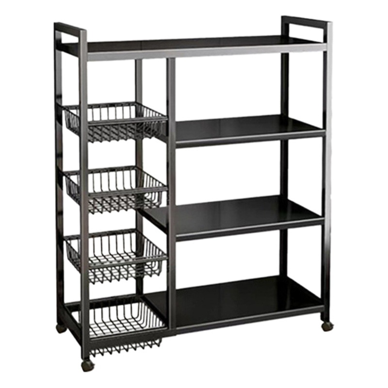 Estante de almacenamiento de cocina de múltiples niveles, para frutas, verduras y artículos del hogar, diseño de piso.