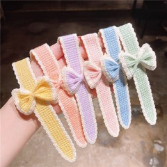 春夏兒童蝴蝶結劉海貼女童粘碎發神氣發箍髮帶魔術貼小女孩發帖頭