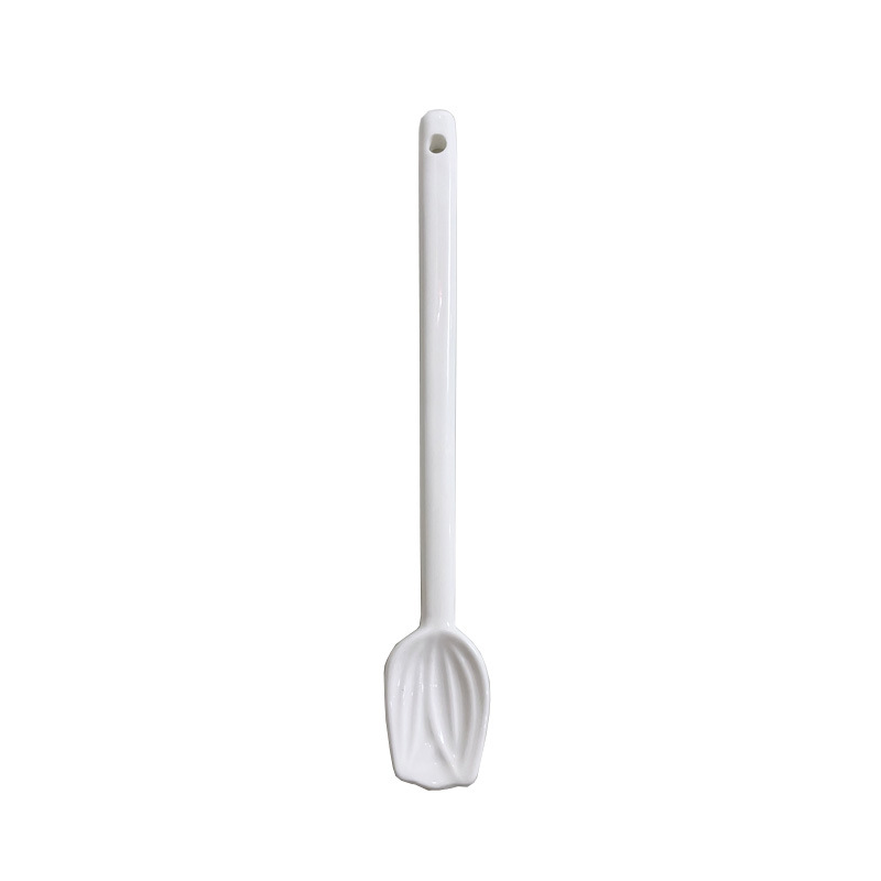 Ceramic Tulip Coffee Spoon With Creative Relief Heart Design_voghion.com