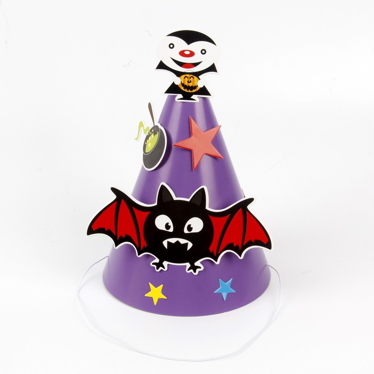 ハロウィーンdiy紙帽子鬼節コスプレ装飾用品子供幼稚園創意手作りプレゼント|undefined