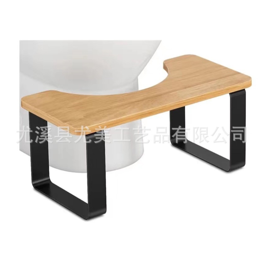 Madera de bambú masaje inodoro taburete reposapiés adultos niños pueden utilizar cuclillas taburete fábrica al por mayor con doble masaje pie taburete