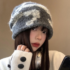韩版秋冬季帽子女款百搭针织毛线帽加绒兔毛保暖帽大头围护耳冷帽