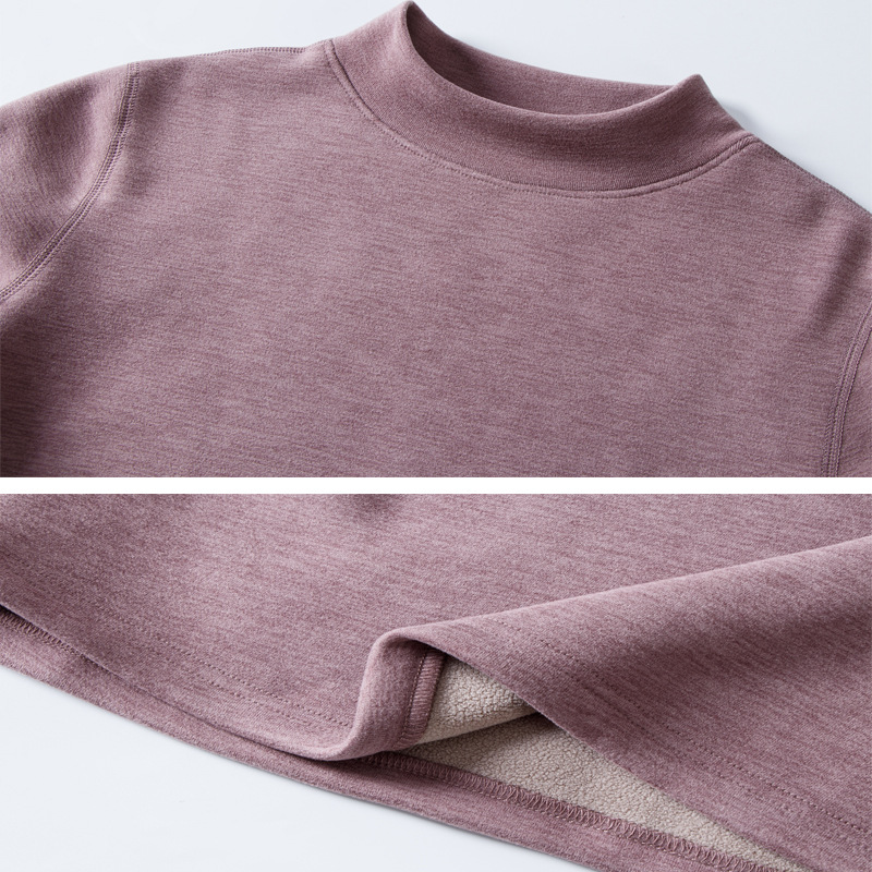 가을 옷과 바지 단색 기반을 세트 중간 및 높은 목 남성용 기모 두꺼운 열 속옷