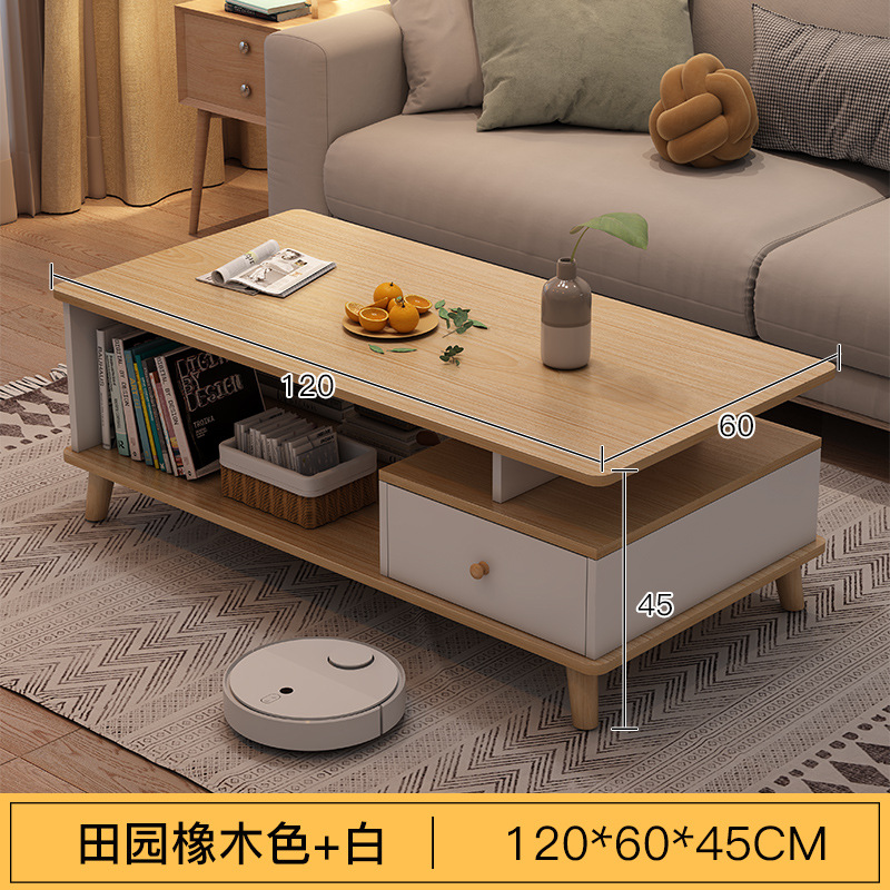 Sala de estar mesa lateral simple moderno nórdico madera maciza pierna mesa de té casa de alquiler pequeño apartamento casa pequeña mesa de té balcón mesa cuadrada