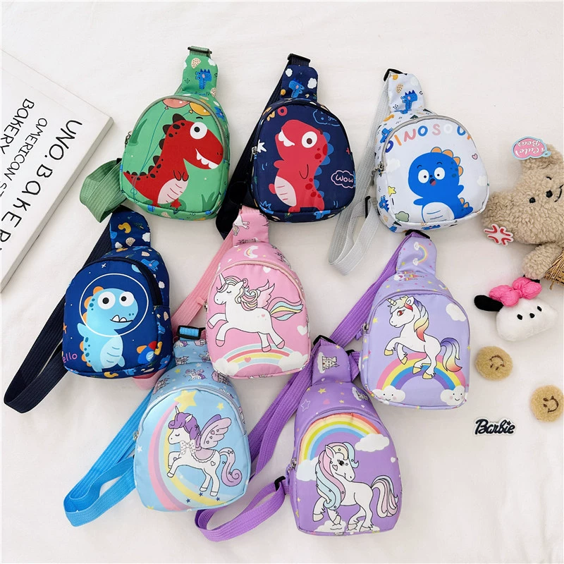 Rainbow shoulder bag, cartoon cute one-shoulder bag girl's, chest bag