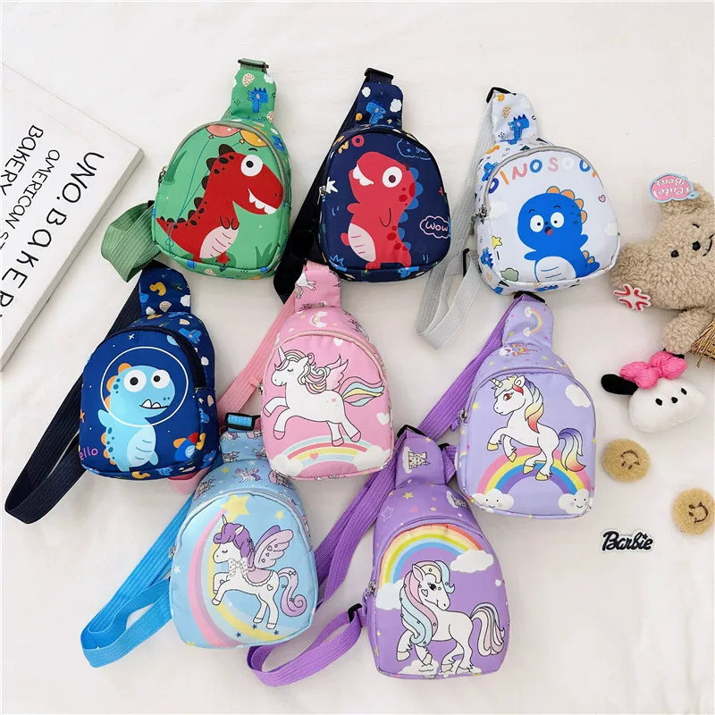 Rainbow shoulder bag, cartoon cute one-shoulder bag girl's, chest bag
