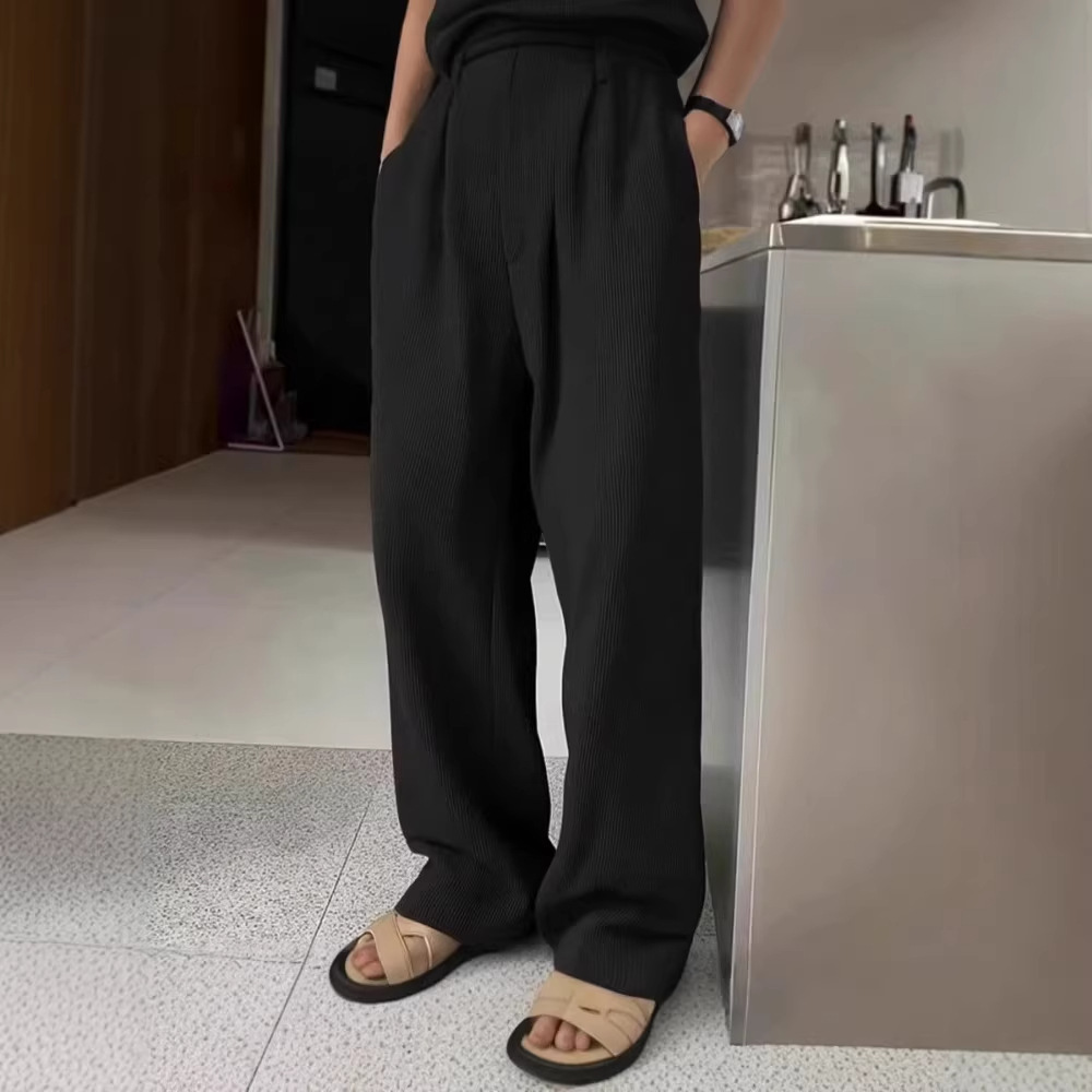Men's Clothing Casual Pants Solid Color Button And Zipper New Style Spring_viptrois.com