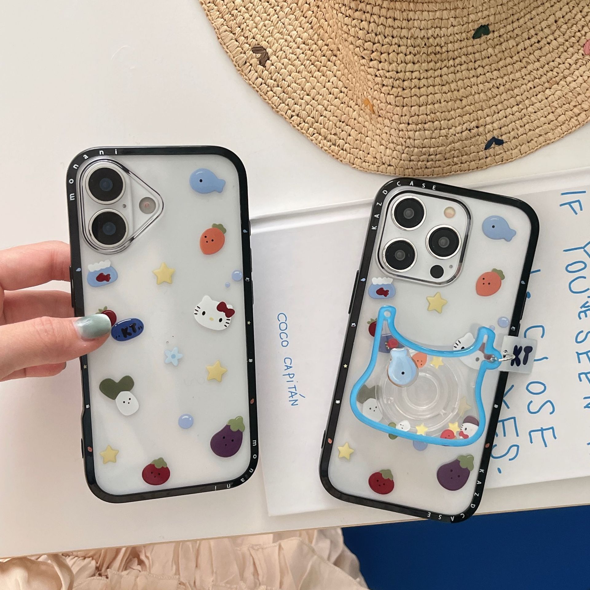 Vegetales transparentes de nicho KT cat para Apple 16ProMax funda para teléfono 15/14 nuevo soporte 15Pro 13 mujer