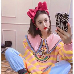 復古原創韓國氣質款網紅街拍賣萌可愛火龍果色系大蝴蝶結百搭發箍