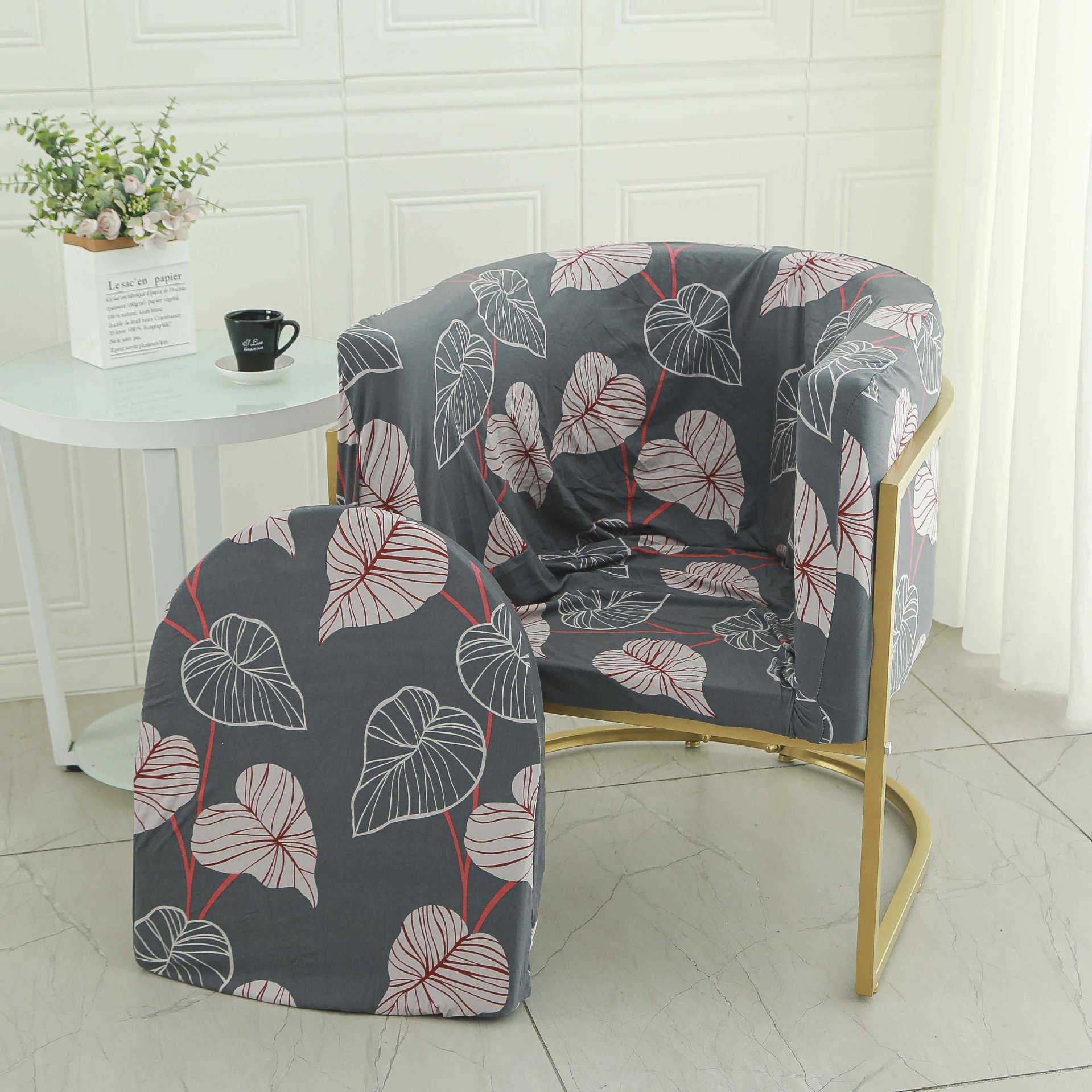 Cubierta de la silla de la mesa de comedor curva universal elástica 2024 nueva funda de la silla de uñas, respaldo, funda de sofá pequeña para el hogar