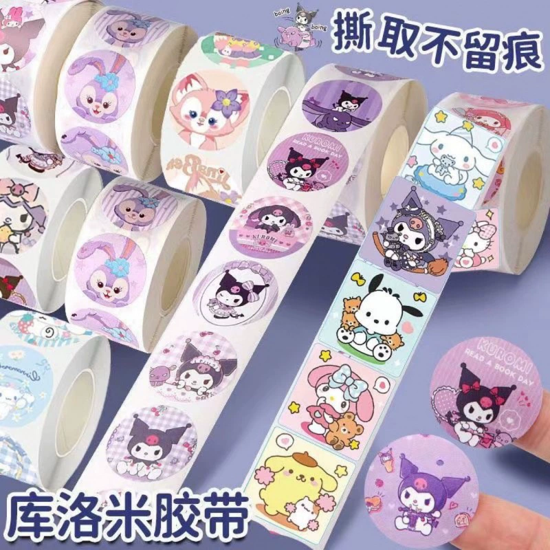 Наклейки (Sanrio) детские мультяшные, наклейки-награды для детского сада, рулоны 6 см, разные персонажи