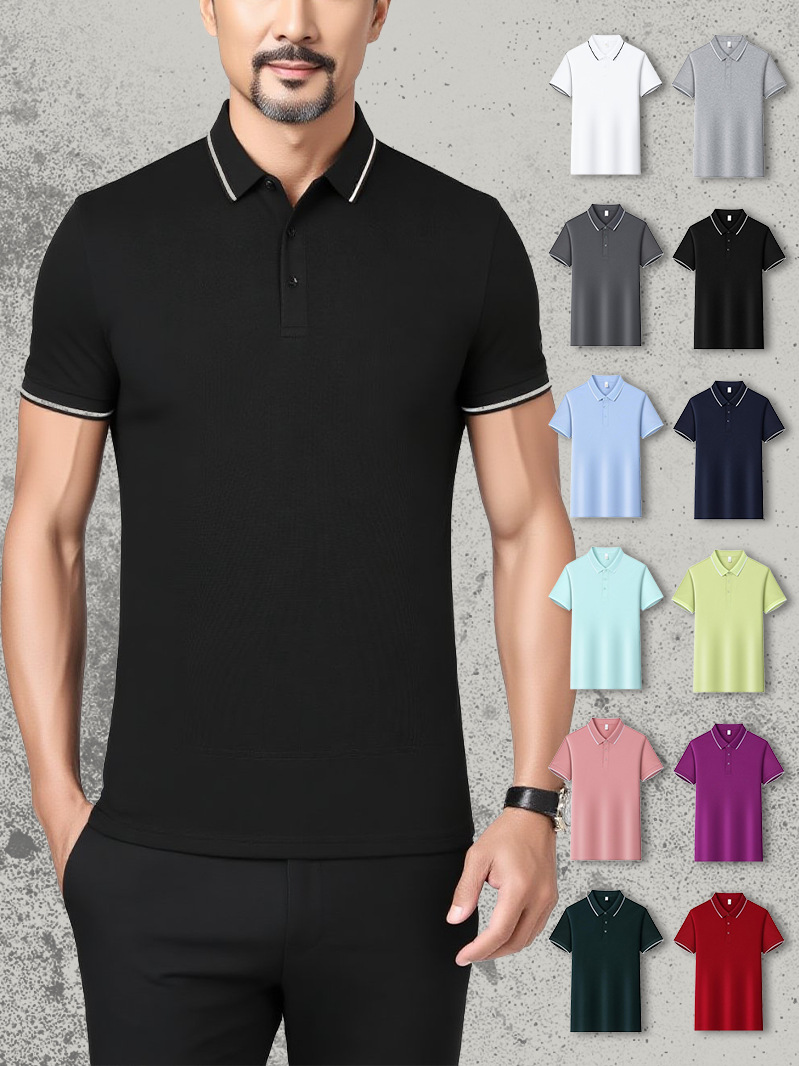 220g peso pesado Solona POLO camisa verano antibacteriano fresco para hombres y mujeres primavera y verano