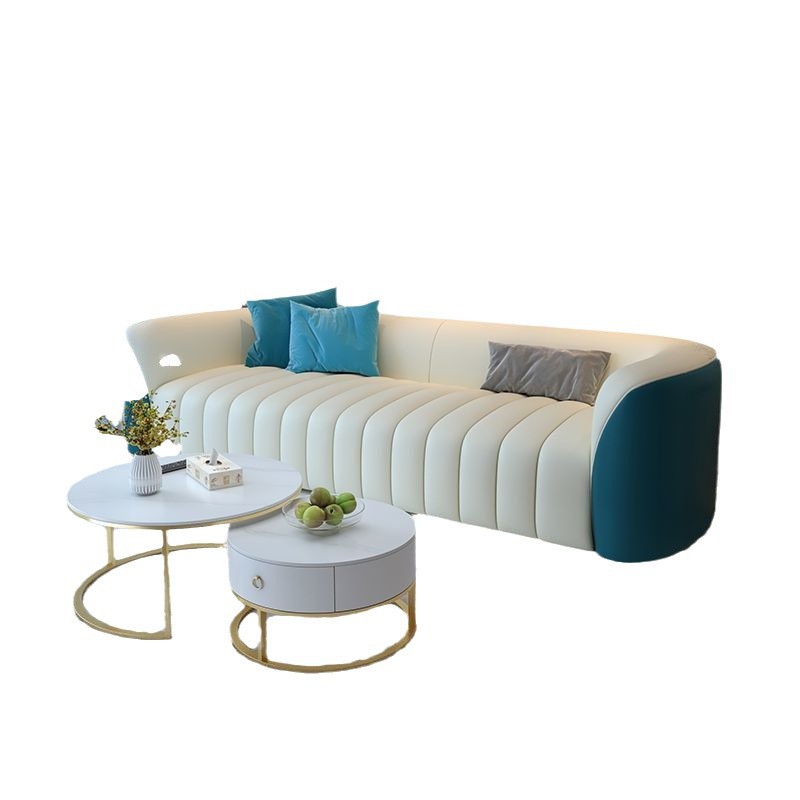 Sala de estar nórdica moderna de lujo ligero sofá red sofá pequeño sofá mesa de té combinación simple tecnología sofá de tela