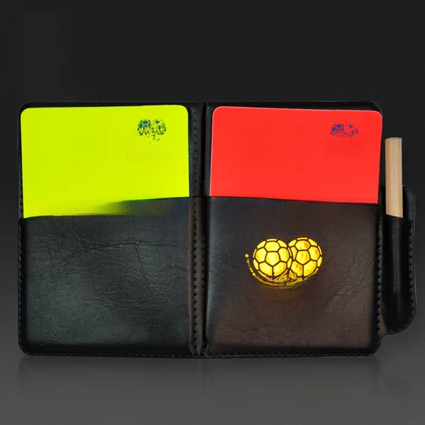 Cross-Border Red and Yellow Card Football Referee Set, Large Red and Yellow Cards, Foldable, with Pen, Playing Cards with Paper Sleeve, Red and Yellow Cards