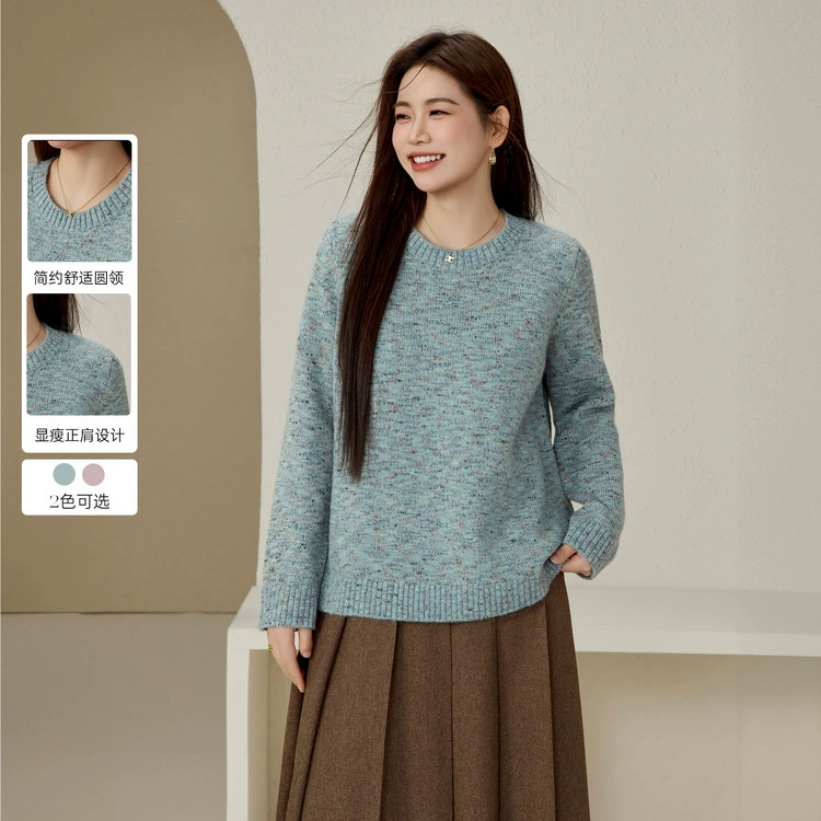 [Нежный ленивый ветер фэнтезийный свитер с цветной марлей и окрашиванием] Fengshiu большой размер женский толстый mm2024 зимний новый