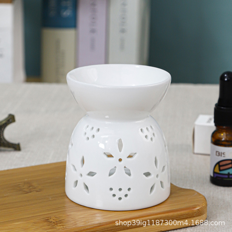 horno de aroma de cerámica transfronteriza vela hueca aceite esencial lámpara de aroma creativa hogar azul porcelana lámpara de noche artesanía
