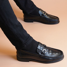 春季新款男士乐福鞋商务休闲鞋男套脚时尚皮鞋低帮牛皮豆豆鞋男潮